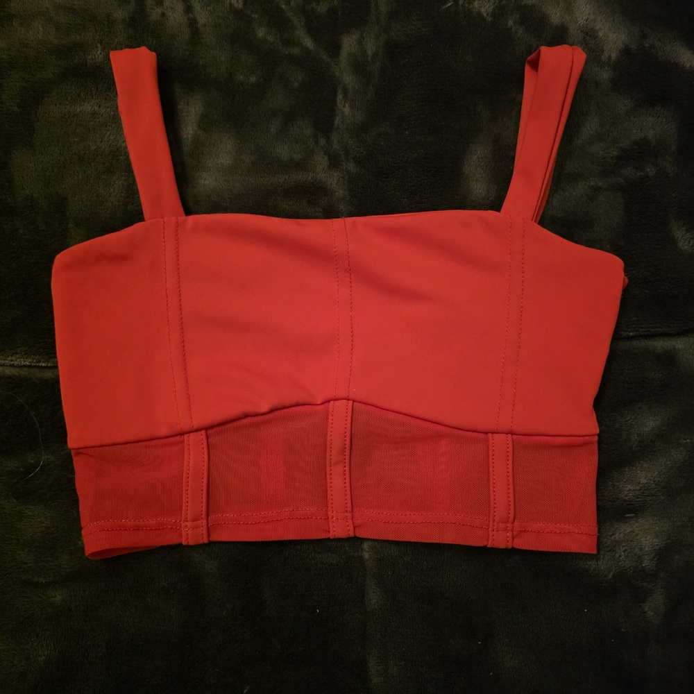 Vibrant Red Kids Tiger Friday Crop Top